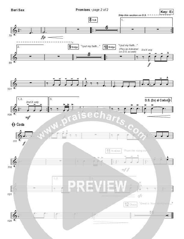 Promises (Worship Choir SAB) Bari Sax (Maverick City Music / Arr. Erik Foster)