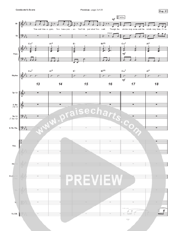 Promises (Worship Choir SAB) Conductor's Score (Maverick City Music / Arr. Erik Foster)