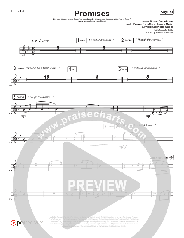 Promises (Worship Choir SAB) Brass Pack (Maverick City Music / Arr. Erik Foster)