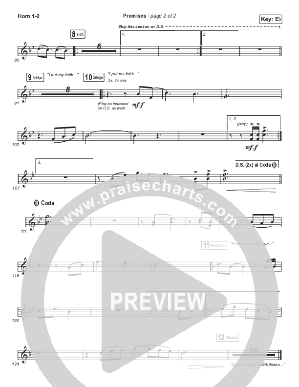 Promises (Worship Choir SAB) French Horn 1/2 (Maverick City Music / Arr. Erik Foster)