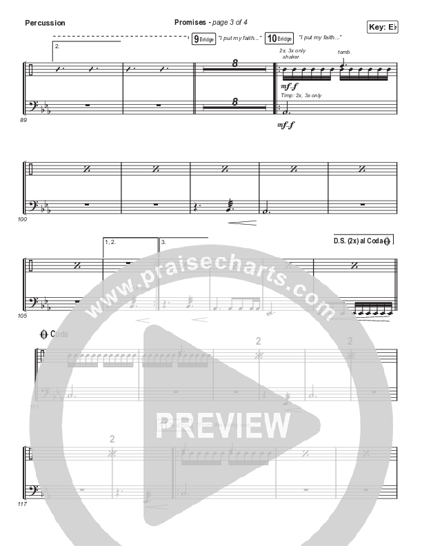 Promises (Worship Choir SAB) Percussion (Maverick City Music / Arr. Erik Foster)
