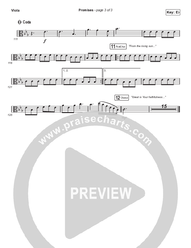 Promises (Worship Choir SAB) Viola (Maverick City Music / Arr. Erik Foster)