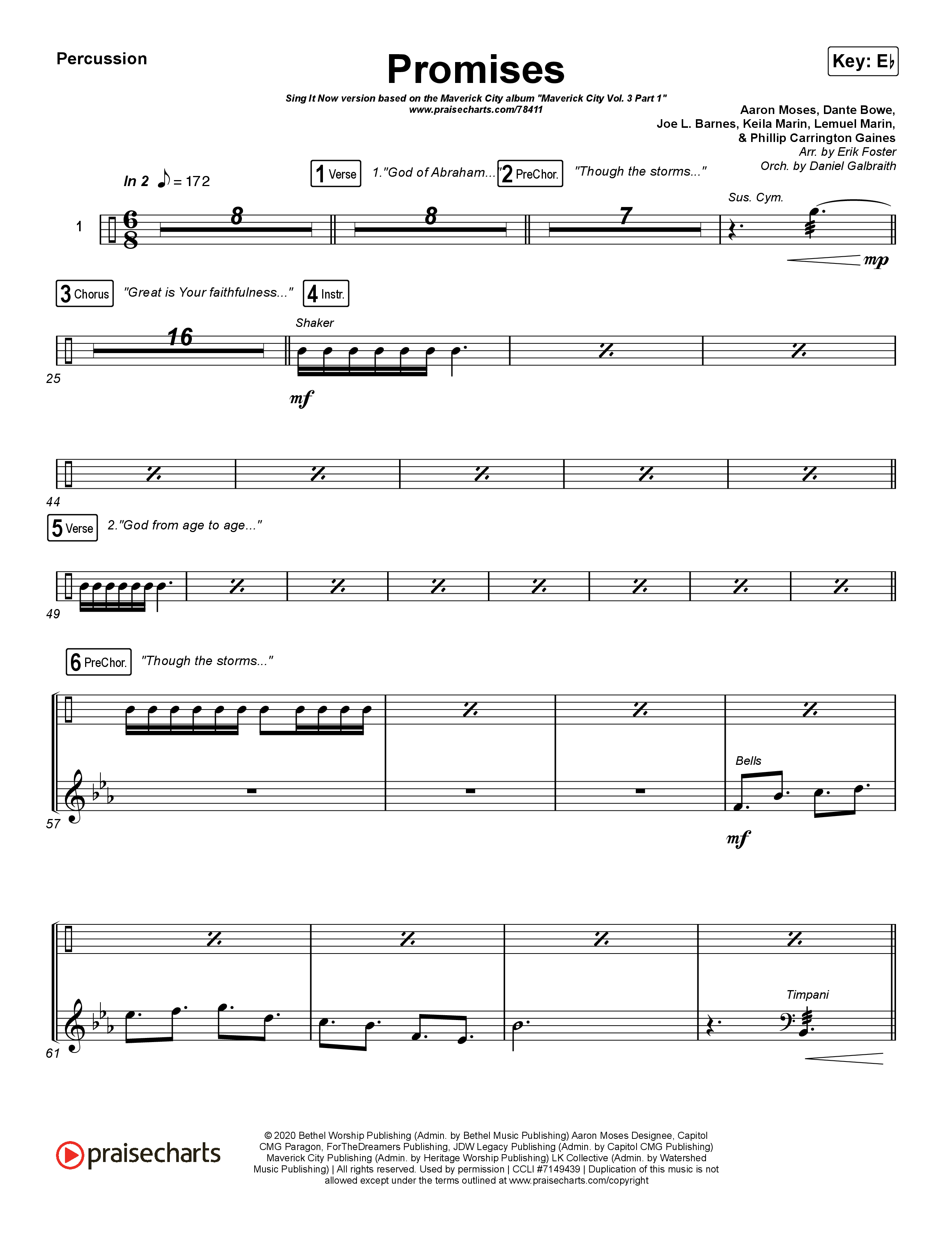 Promises (Sing It Now SATB) Percussion (Maverick City Music / Arr. Erik Foster)