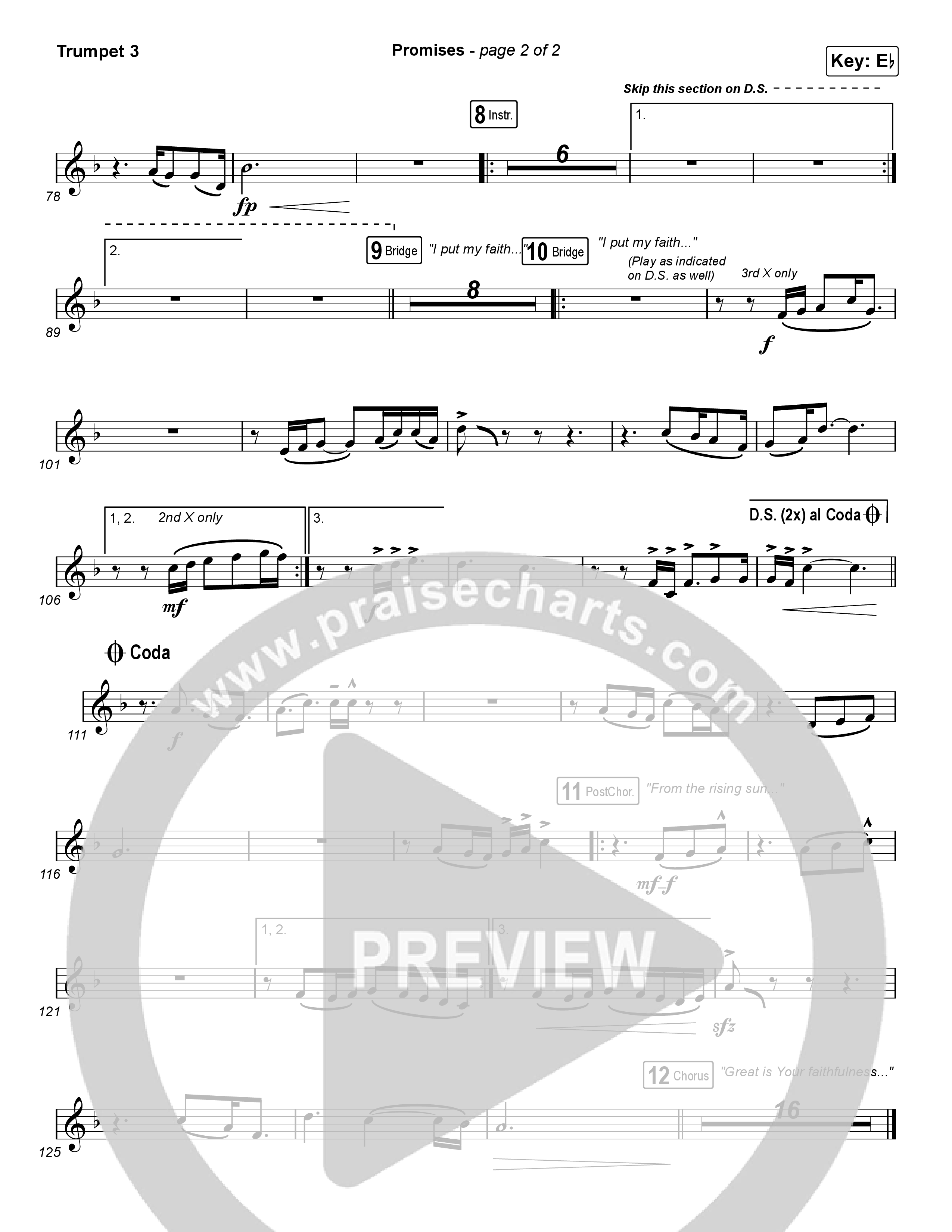 Promises (Sing It Now SATB) Trumpet 3 (Maverick City Music / Arr. Erik Foster)