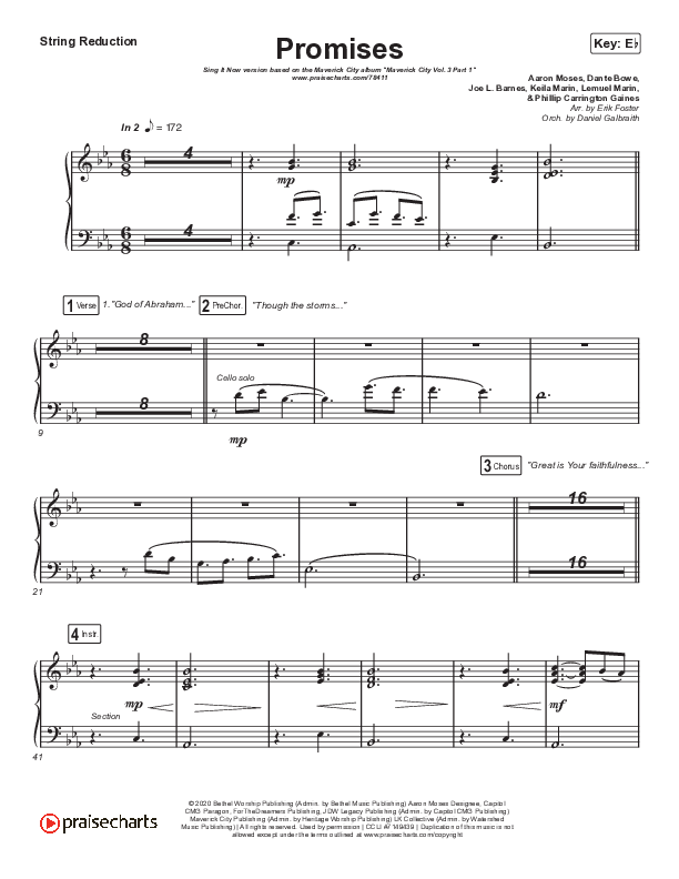 Promises (Sing It Now SATB) String Reduction (Maverick City Music / Arr. Erik Foster)
