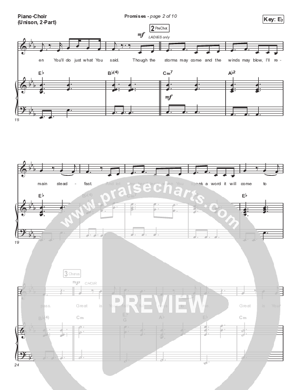 Promises (Unison/2-Part Choir) Piano/Choir  (Uni/2-Part) (Maverick City Music / Arr. Erik Foster)