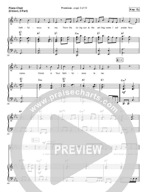 Promises (Unison/2-Part Choir) Piano/Choir  (Uni/2-Part) (Maverick City Music / Arr. Erik Foster)