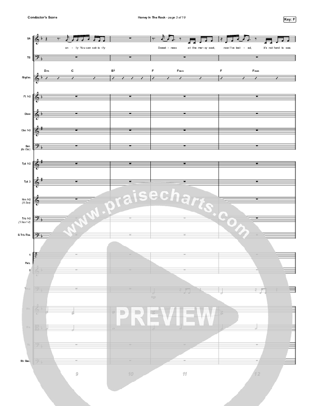 Honey In The Rock (Worship Choir SAB) Conductor's Score (Brooke Ligertwood / Arr. Mason Brown)