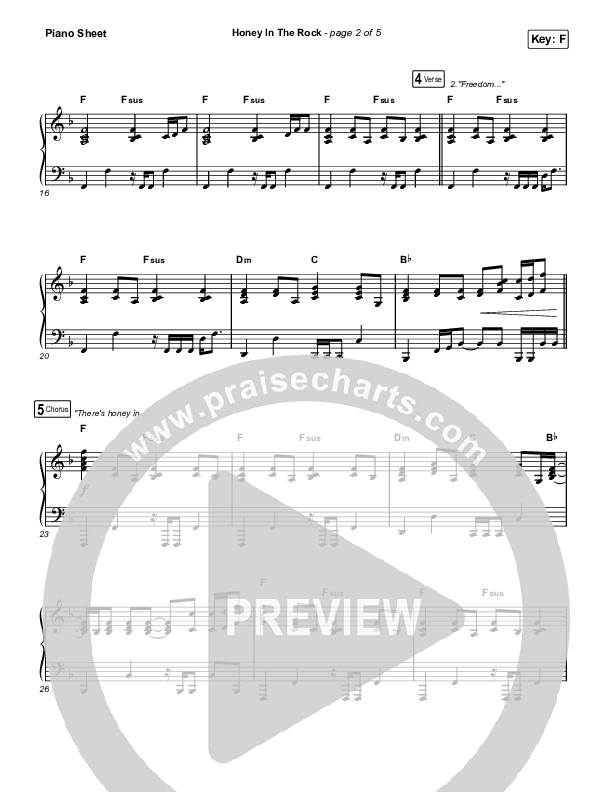 Honey In The Rock (Worship Choir SAB) Piano Sheet (Brooke Ligertwood / Arr. Mason Brown)