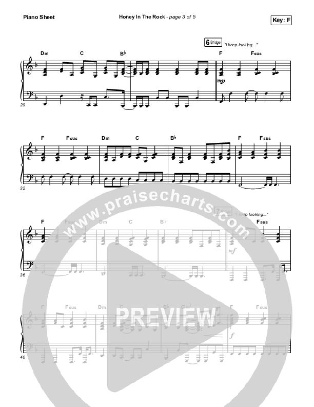 Honey In The Rock (Worship Choir SAB) Piano Sheet (Brooke Ligertwood / Arr. Mason Brown)