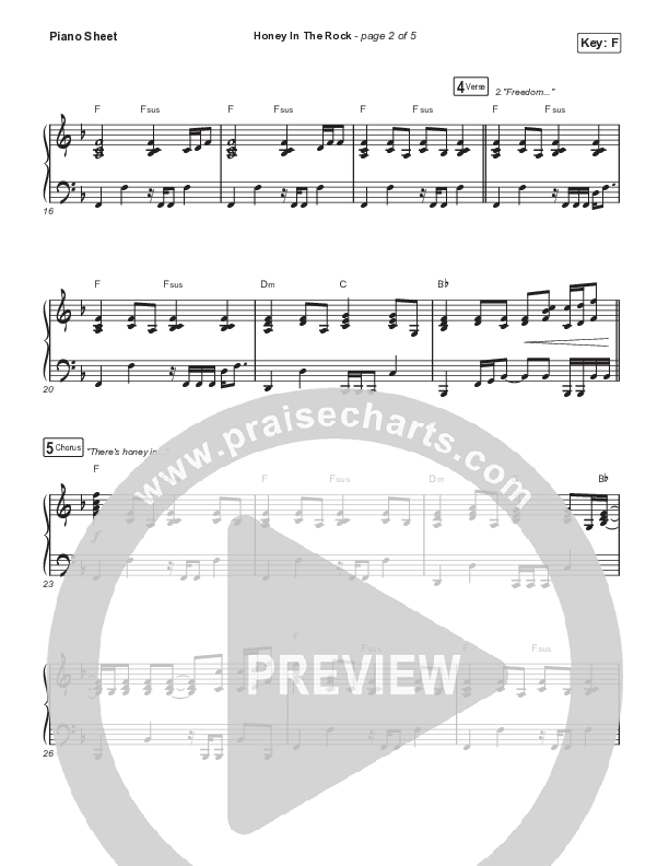 Honey In The Rock (Worship Choir SAB) Piano Sheet (Brooke Ligertwood / Arr. Mason Brown)