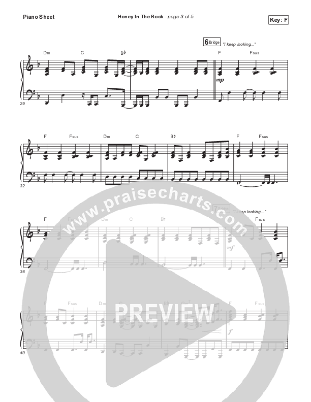 Honey In The Rock (Worship Choir SAB) Piano Sheet (Brooke Ligertwood / Arr. Mason Brown)