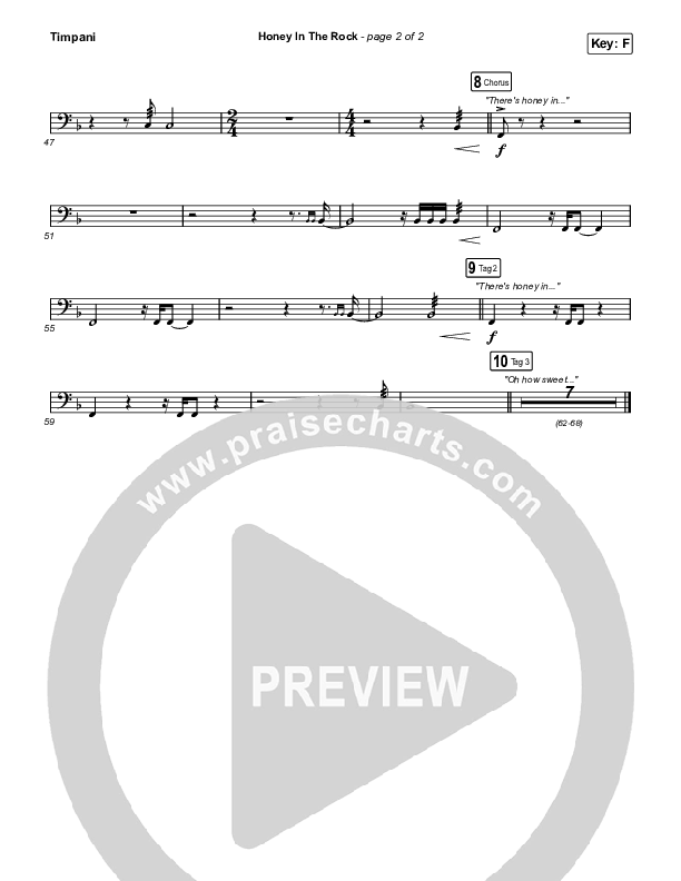 Honey In The Rock (Worship Choir SAB) Timpani (Brooke Ligertwood / Arr. Mason Brown)