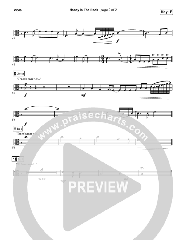 Honey In The Rock (Worship Choir SAB) Viola (Brooke Ligertwood / Arr. Mason Brown)