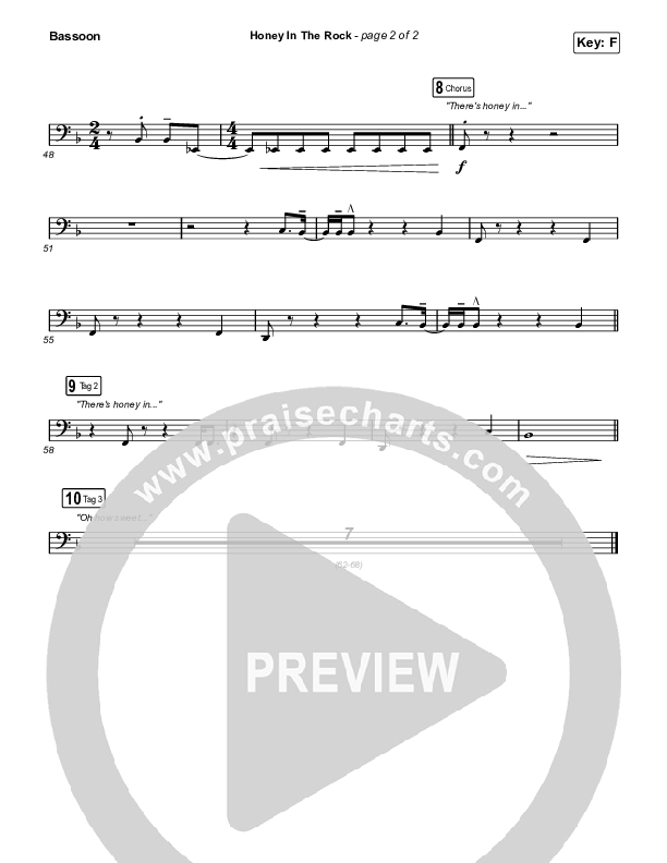 Honey In The Rock (Sing It Now SATB) Bassoon (Brooke Ligertwood / Arr. Mason Brown)