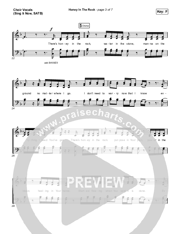 Honey In The Rock (Sing It Now SATB) Choir Sheet (SATB) (Brooke Ligertwood / Arr. Mason Brown)