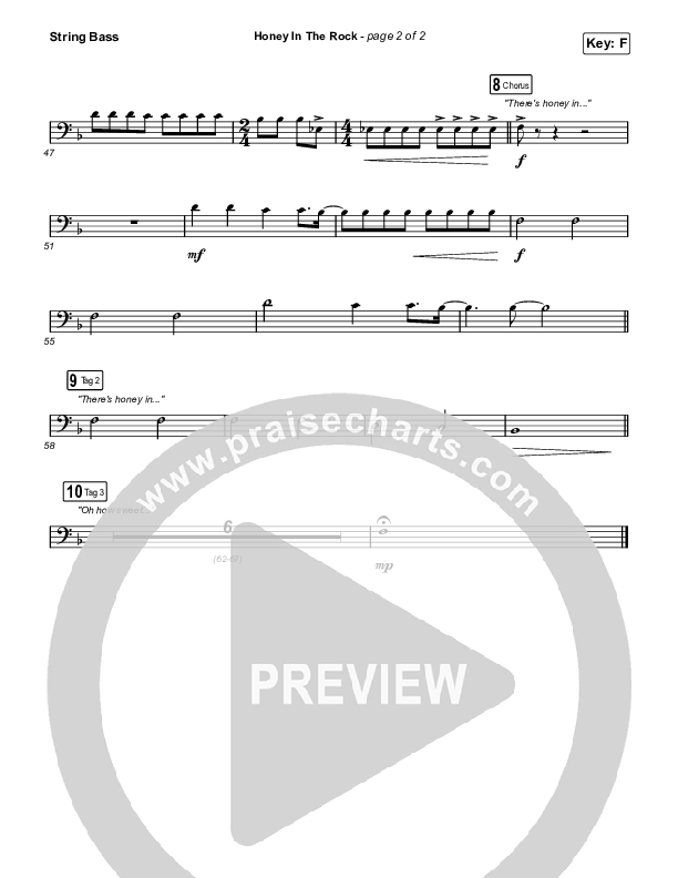 Honey In The Rock (Sing It Now SATB) Double Bass (Brooke Ligertwood / Arr. Mason Brown)