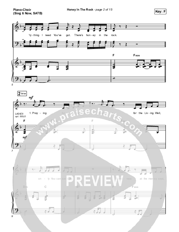 Honey In The Rock (Sing It Now SATB) Piano/Choir (SATB) (Brooke Ligertwood / Arr. Mason Brown)
