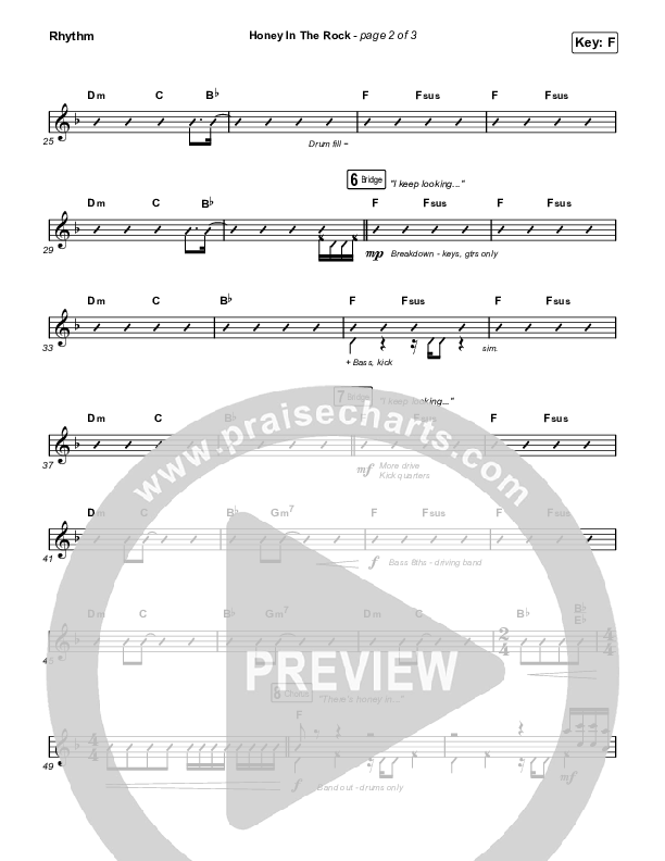 Honey In The Rock (Sing It Now SATB) Rhythm Pack (Brooke Ligertwood / Arr. Mason Brown)