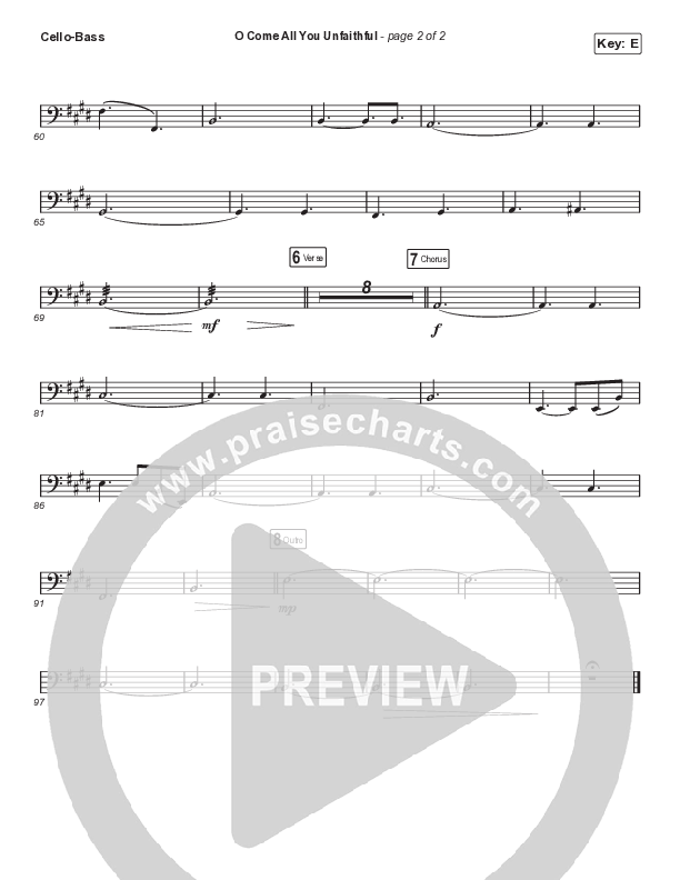 O Come All You Unfaithful (Sing It Now SATB) Cello/Bass (Sovereign Grace / Arr. Luke Gambill)