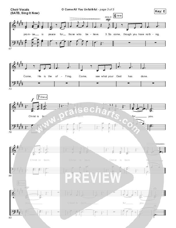 O Come All You Unfaithful (Sing It Now SATB) Choir Sheet (SATB) (Sovereign Grace / Arr. Luke Gambill)