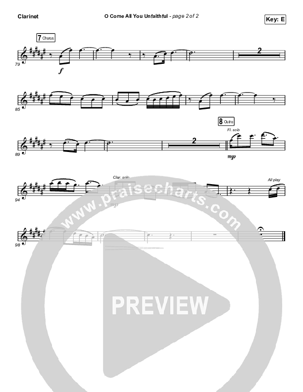 O Come All You Unfaithful (Sing It Now SATB) Clarinet (Sovereign Grace / Arr. Luke Gambill)