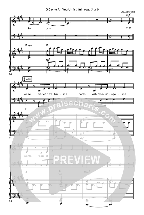 O Come All You Unfaithful (Sing It Now SATB) Octavo (SATB & Pno) (Sovereign Grace / Arr. Luke Gambill)