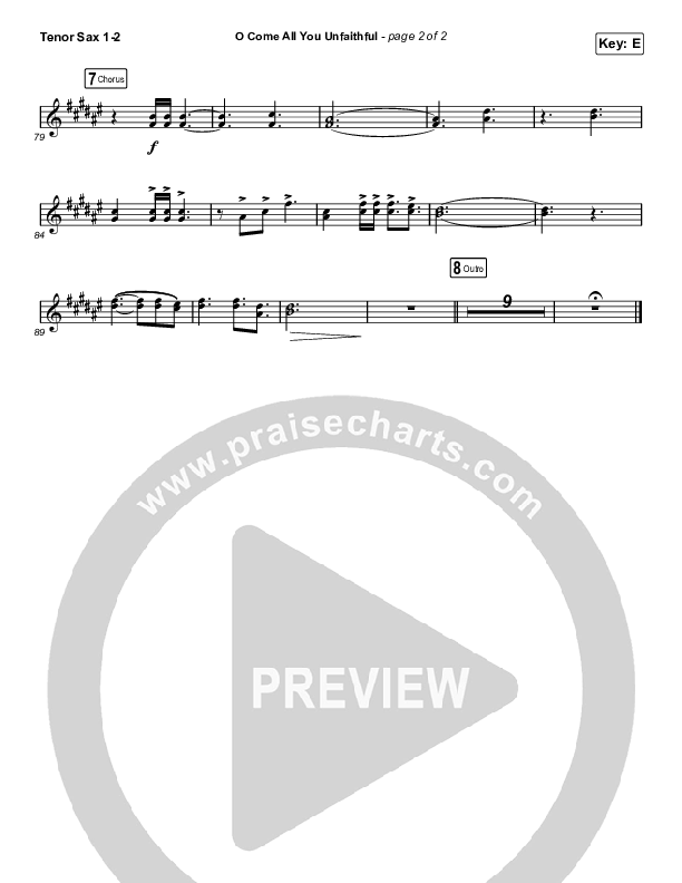 O Come All You Unfaithful (Sing It Now SATB) Tenor Sax 1/2 (Sovereign Grace / Arr. Luke Gambill)