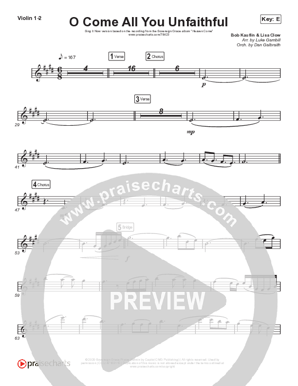 O Come All You Unfaithful (Sing It Now SATB) String Pack (Sovereign Grace / Arr. Luke Gambill)