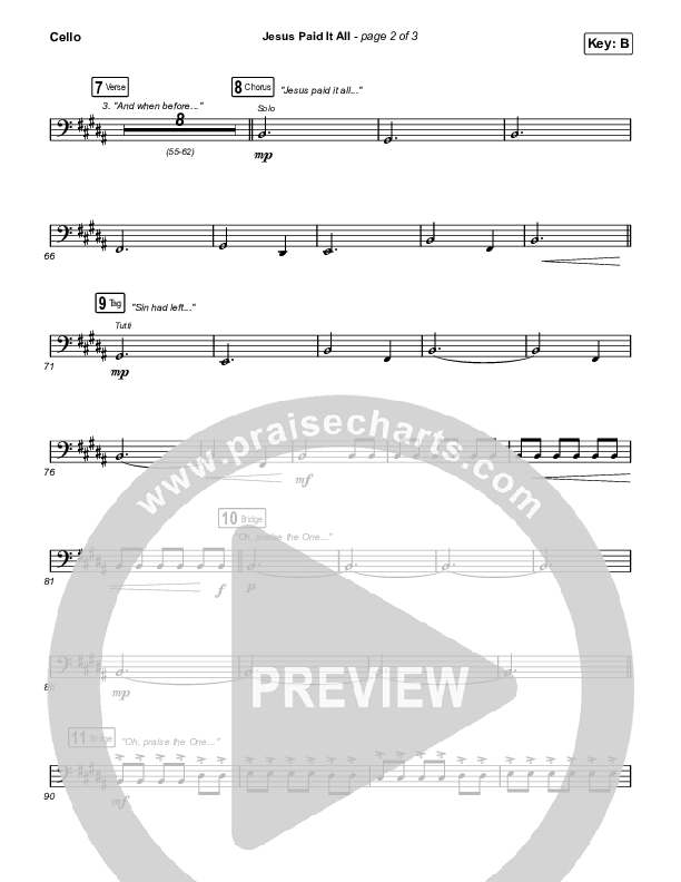 Jesus Paid It All Cello (Austin Stone Worship)