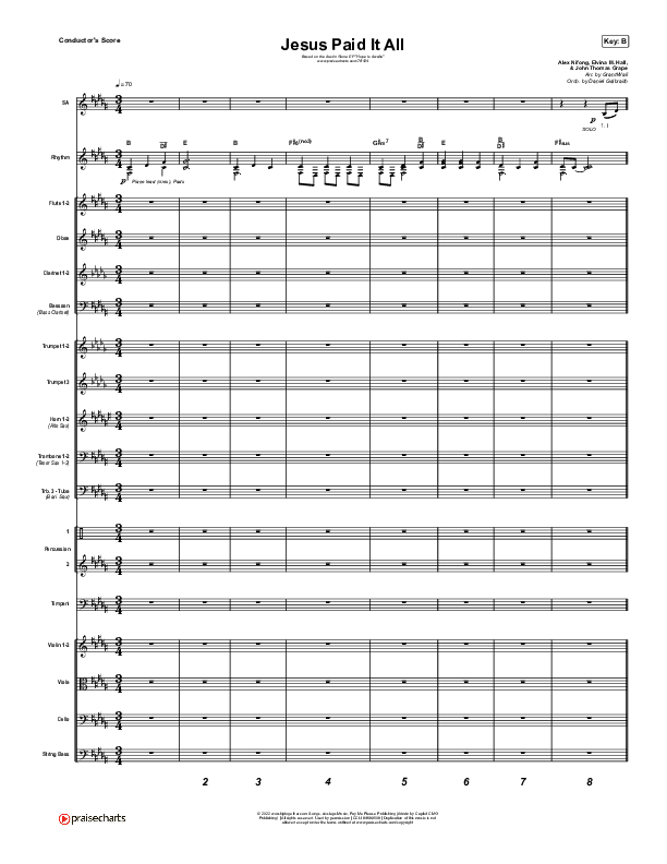 Jesus Paid It All Conductor's Score (Austin Stone Worship)