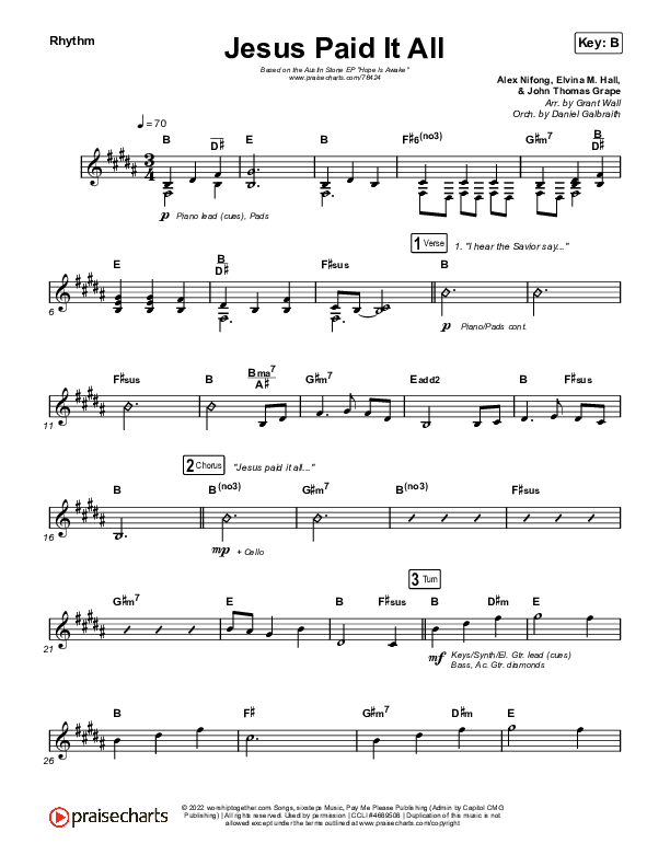 Jesus Paid It All Rhythm Pack (Austin Stone Worship)
