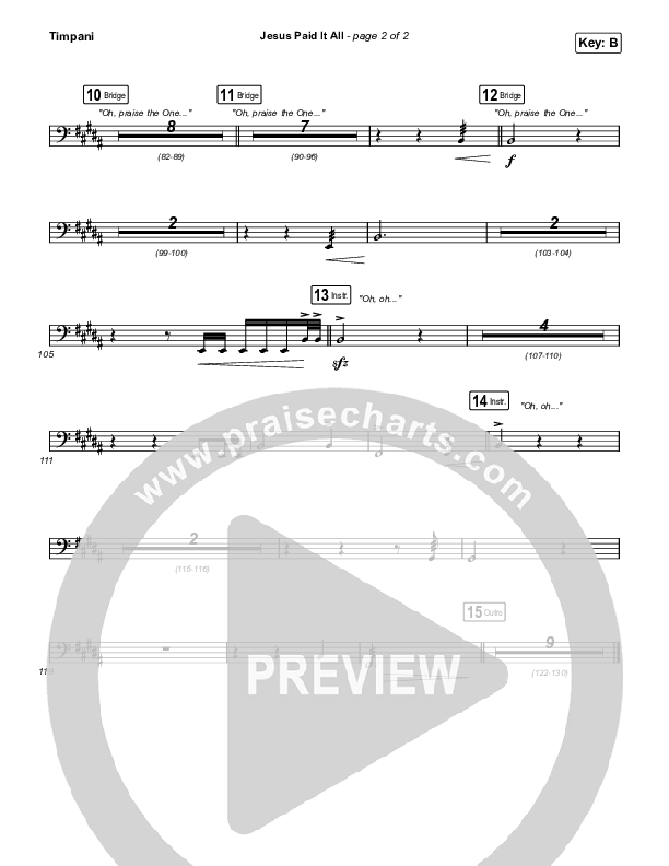 Jesus Paid It All Timpani (Austin Stone Worship)