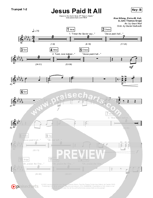 Jesus Paid It All Brass Pack (Austin Stone Worship)