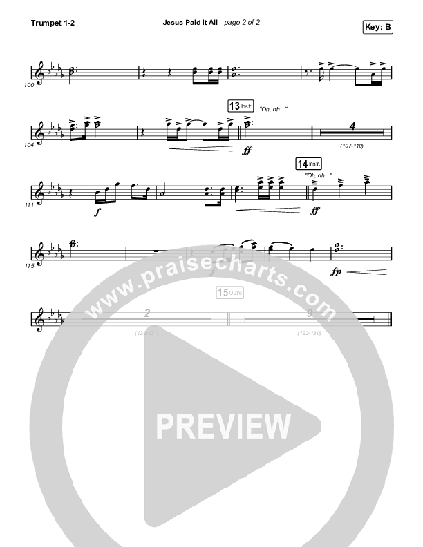 Jesus Paid It All Trumpet 1,2 (Austin Stone Worship)