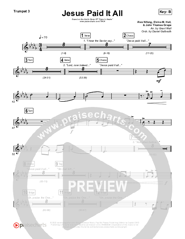 Jesus Paid It All Trumpet 3 (Austin Stone Worship)