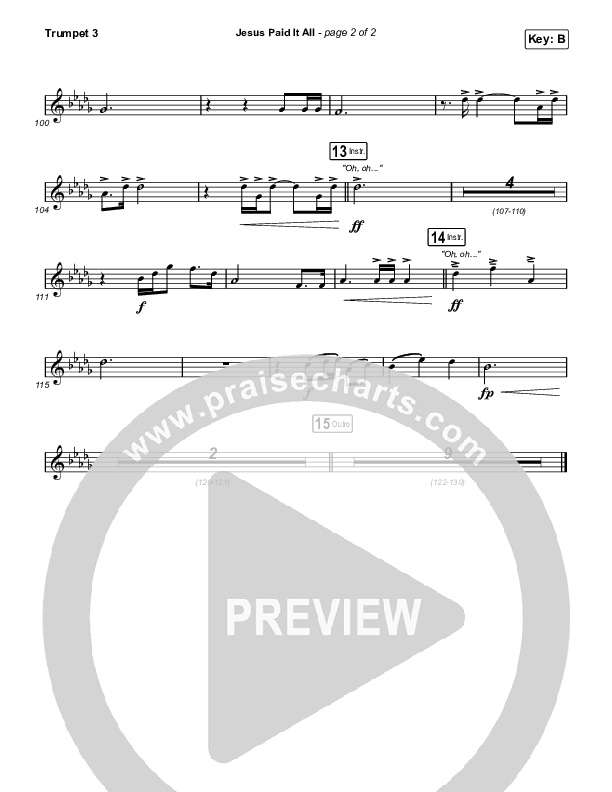 Jesus Paid It All Trumpet 3 (Austin Stone Worship)