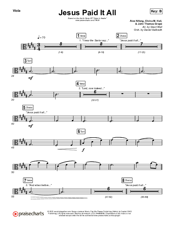 Jesus Paid It All Viola (Austin Stone Worship)
