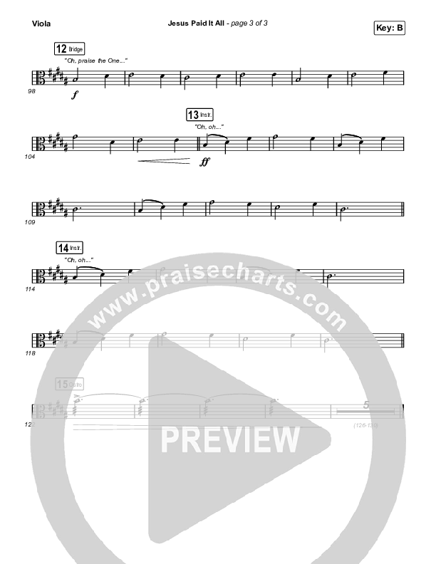 Jesus Paid It All Viola (Austin Stone Worship)