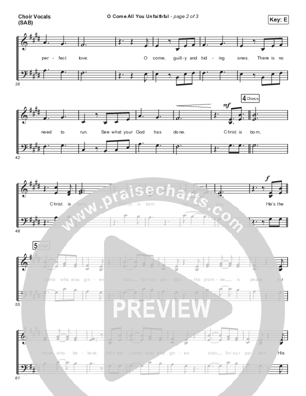 O Come All You Unfaithful (Worship Choir SAB) Choir Sheet (SAB) (Sovereign Grace / Arr. Luke Gambill)