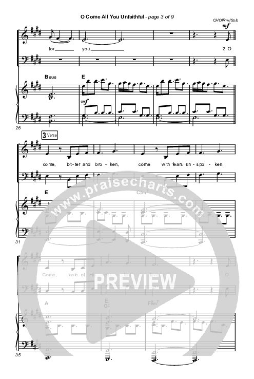 O Come All You Unfaithful (Worship Choir SAB) Octavo (SAB & Pno) (Sovereign Grace / Arr. Luke Gambill)