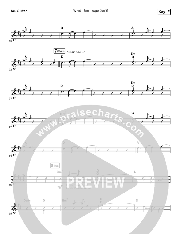 What I See (Worship Choir SAB) Acoustic Guitar (Elevation Worship / Chris Brown / Arr. Mason Brown)