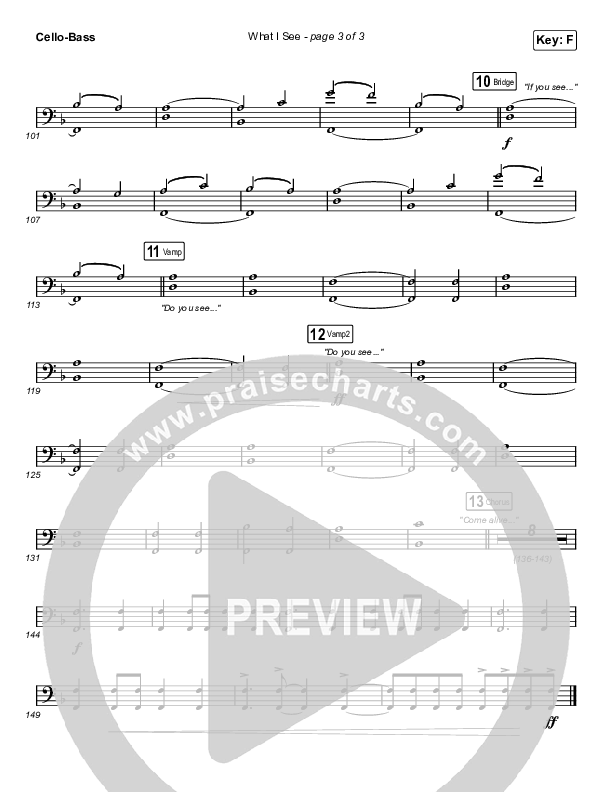 What I See (Worship Choir SAB) Cello/Bass (Elevation Worship / Chris Brown / Arr. Mason Brown)