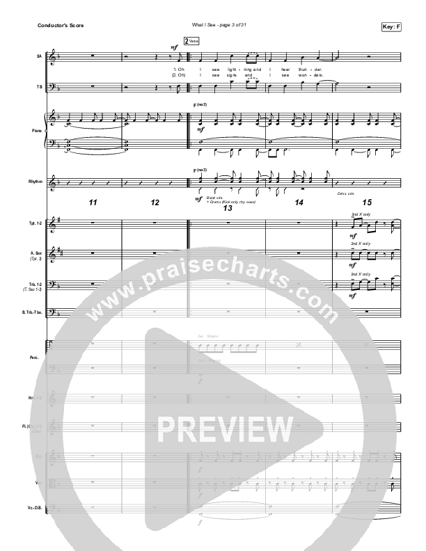 What I See (Worship Choir SAB) Conductor's Score (Elevation Worship / Chris Brown / Arr. Mason Brown)