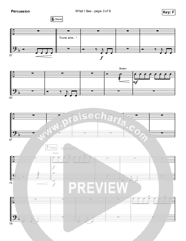 What I See (Worship Choir SAB) Percussion (Elevation Worship / Chris Brown / Arr. Mason Brown)