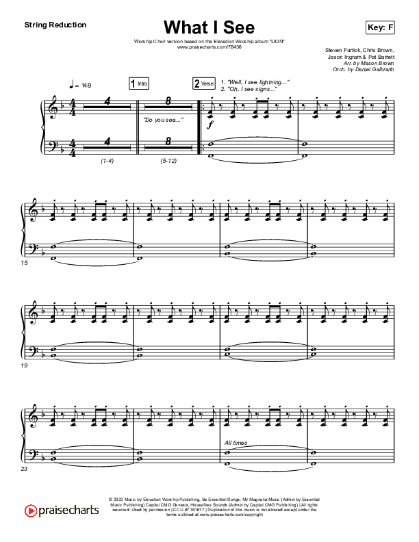 What I See (Worship Choir SAB) String Reduction (Elevation Worship / Chris Brown / Arr. Mason Brown)