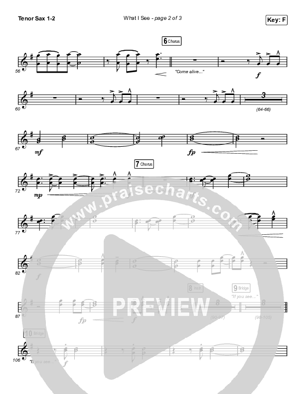 What I See (Worship Choir SAB) Tenor Sax 1/2 (Elevation Worship / Chris Brown / Arr. Mason Brown)