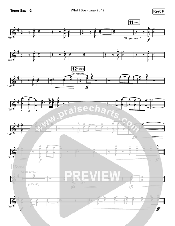 What I See (Worship Choir SAB) Tenor Sax 1/2 (Elevation Worship / Chris Brown / Arr. Mason Brown)