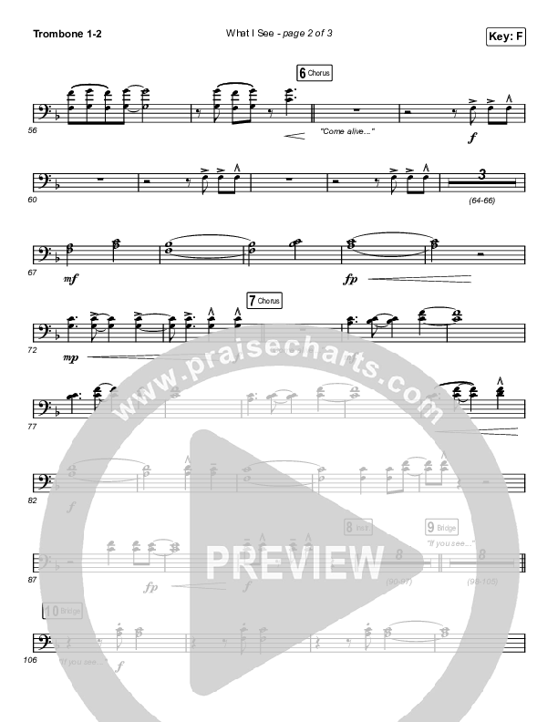 What I See (Worship Choir SAB) Trombone 1/2 (Elevation Worship / Chris Brown / Arr. Mason Brown)