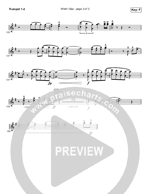 What I See (Worship Choir SAB) Trumpet 1,2 (Elevation Worship / Chris Brown / Arr. Mason Brown)